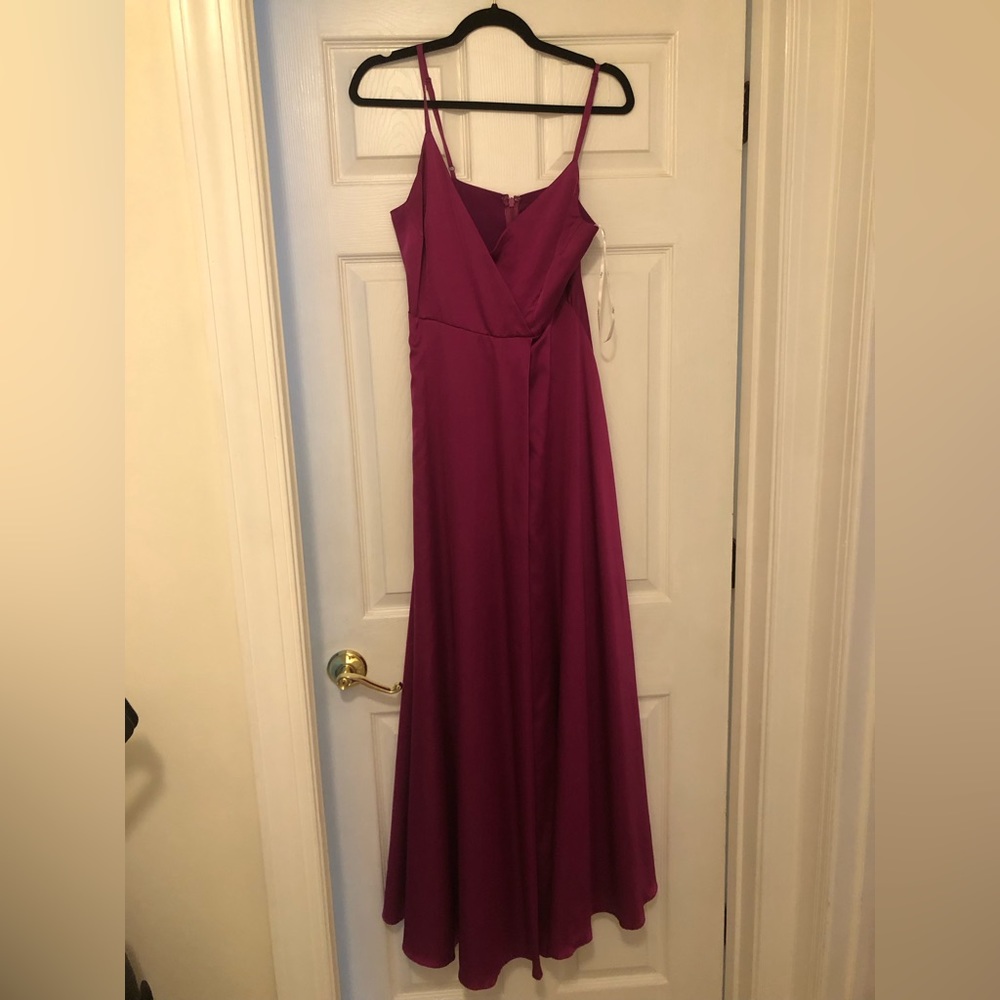 Lulu’s fuchsia cross over Medium dress!